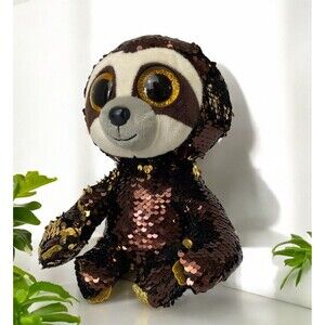 2019 TY Flippables 9" DANGLER Sloth Beanie Boo‎ Color Changing Sequins Plush